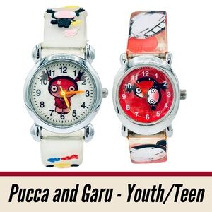 2 Used Vintage Rare Pucca & Garu Anime Watches.
